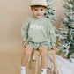 Merry Hooded Sweatshirt Romper - Sage