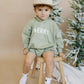 Merry Hooded Sweatshirt Romper - Sage