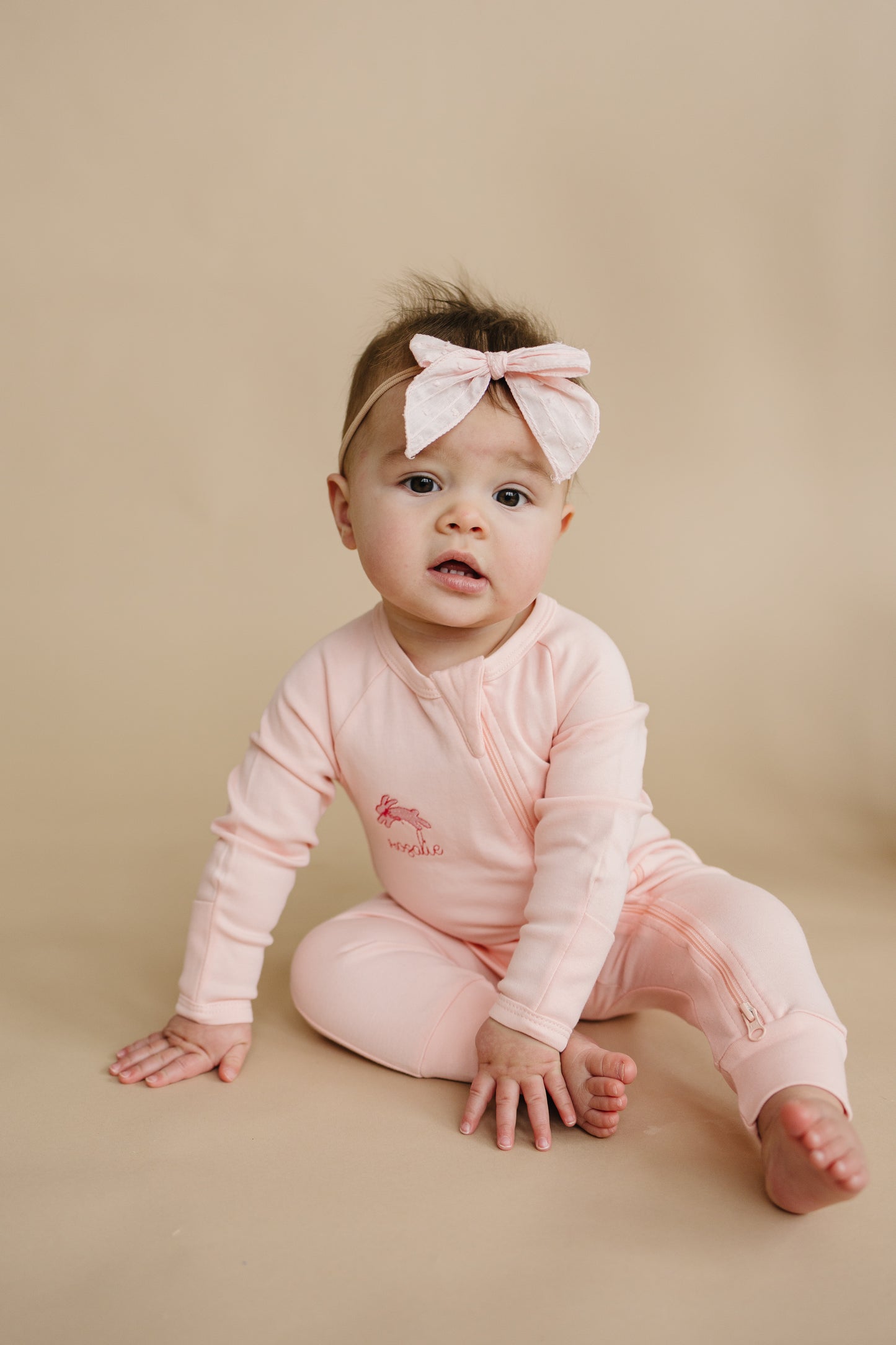 Custom Embroidered Organic Cotton Zippy Romper