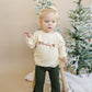 Custom Christmas Embroidered Organic Cotton Sweatshirt Romper