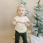 Custom Christmas Embroidered Organic Cotton Sweatshirt Romper