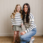 Navy Stripe Adult Knit Sweater