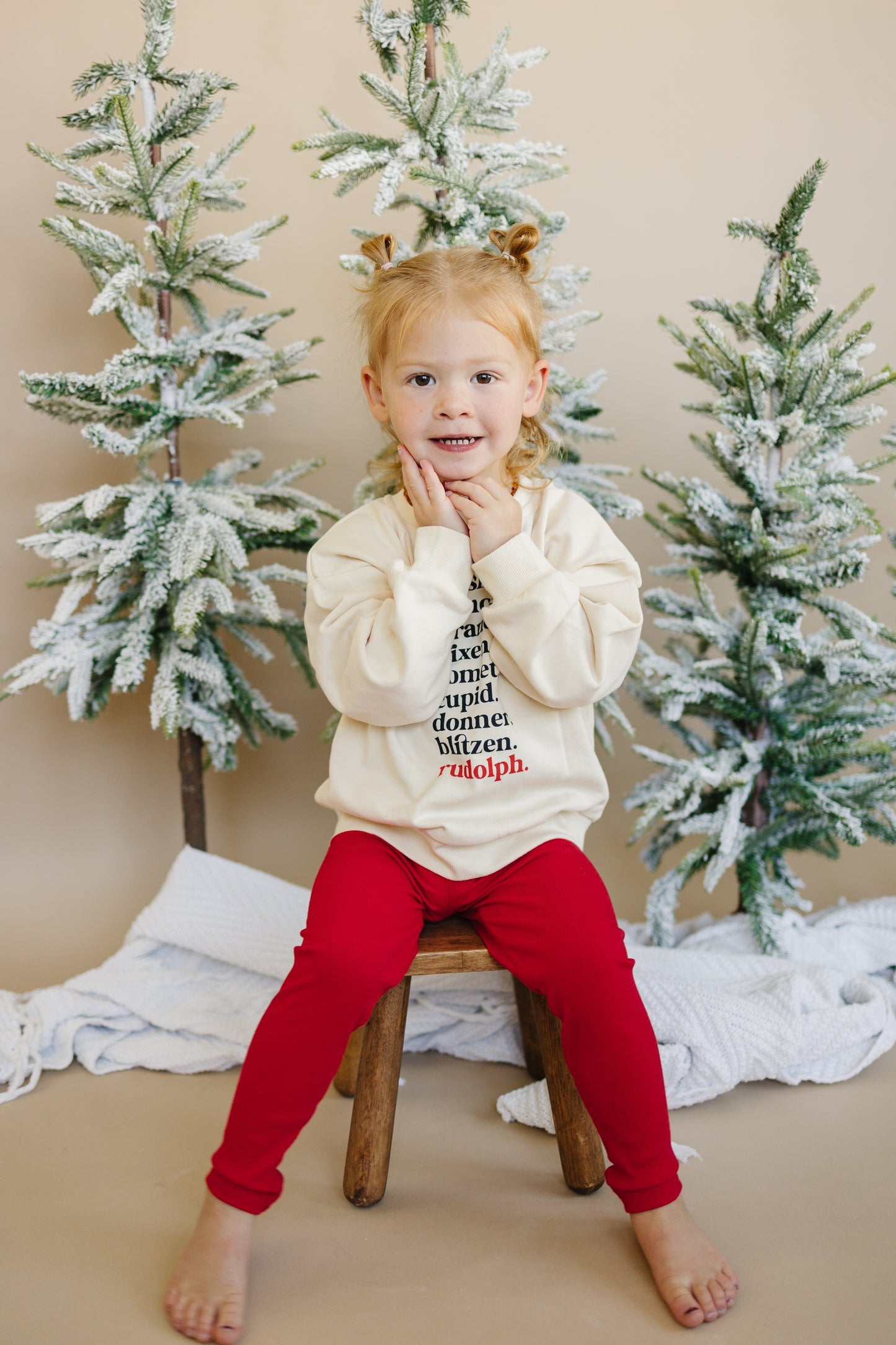 Cozy Ribbed Bamboo Leggings for Kids - Christmas