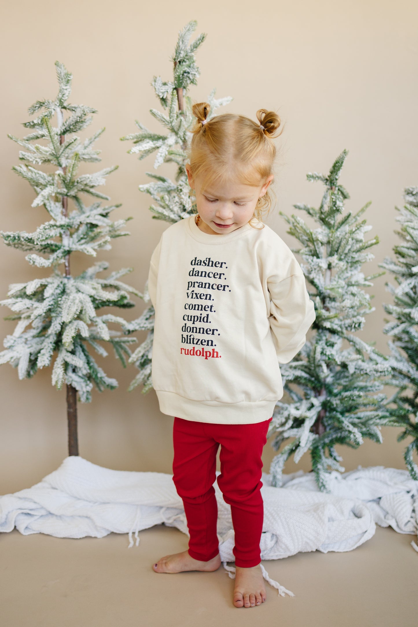 Cozy Ribbed Bamboo Leggings for Kids - Christmas