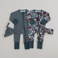 Americana Floral Ribbed Bamboo Zipper
