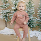 Custom Embroidered Christmas Organic Cotton Jogger Set - Red
