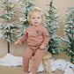 Custom Embroidered Christmas Organic Cotton Jogger Set - Red