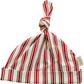 Red Stripe Bamboo Newborn Knot Hat