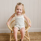 Sage Stripe Knit Bubble Romper