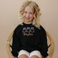 Custom Embroidered Black Halloween Sweatshirt, Tee or Bubble Romper - Girly Ghosts
