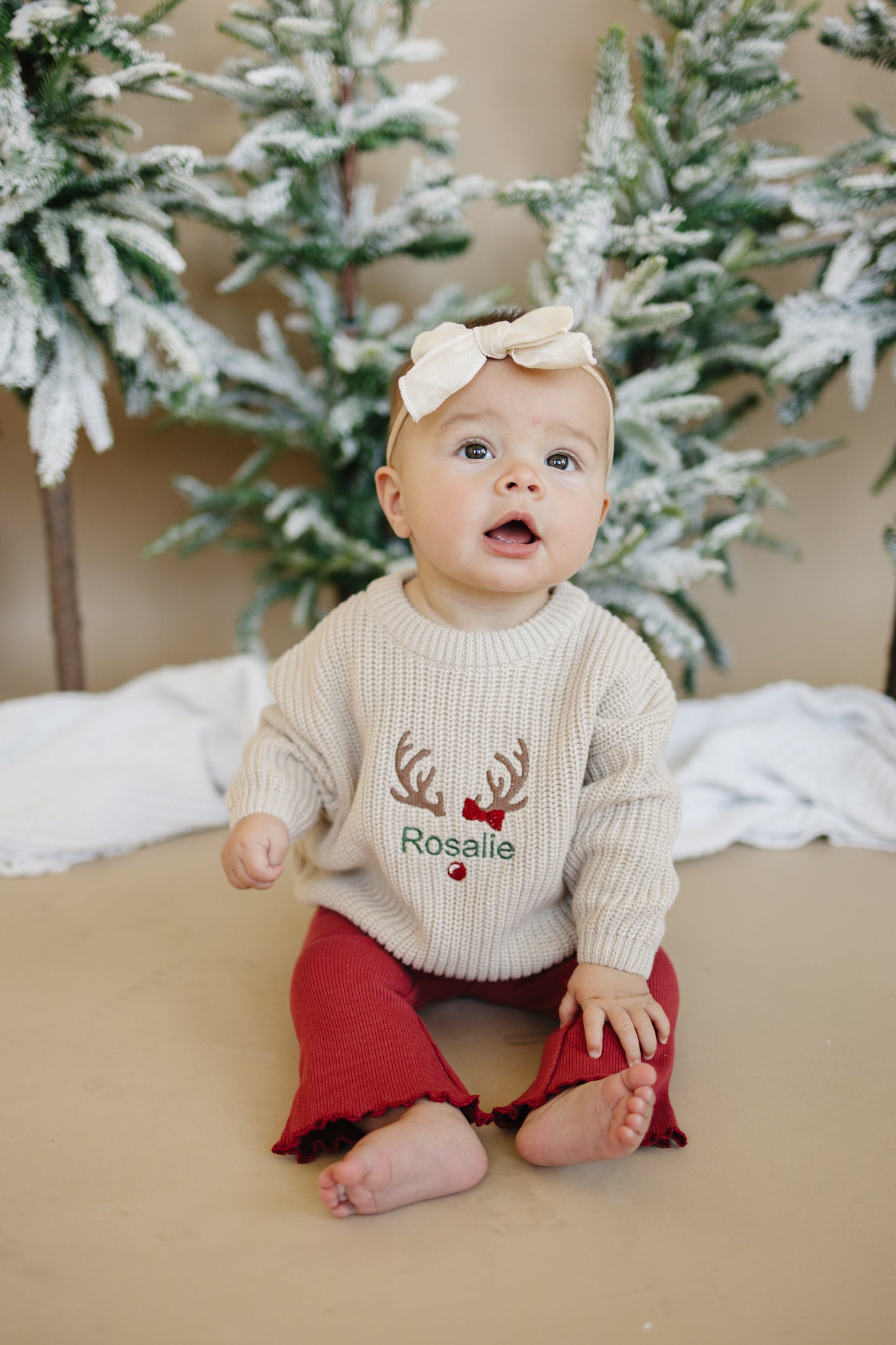 Ribbed Cotton Flared Leggings - Red Valentine's Coordinating