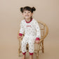 Custom Embroidered Tiny Trees Christmas Organic Cotton Lounge Set