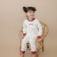 Custom Embroidered Tiny Trees Christmas Organic Cotton Lounge Set