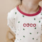 Custom Embroidered Tiny Trees Christmas Organic Cotton Lounge Set