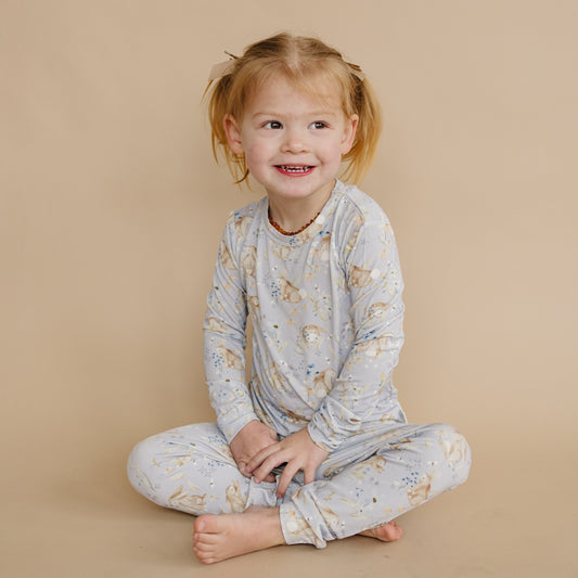 Bunny Blossoms 2pc Bamboo Pajama Set