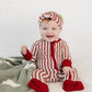Red Stripes Bamboo Zipper