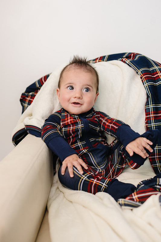Christmas Plaid Bamboo Fleece Quilt
