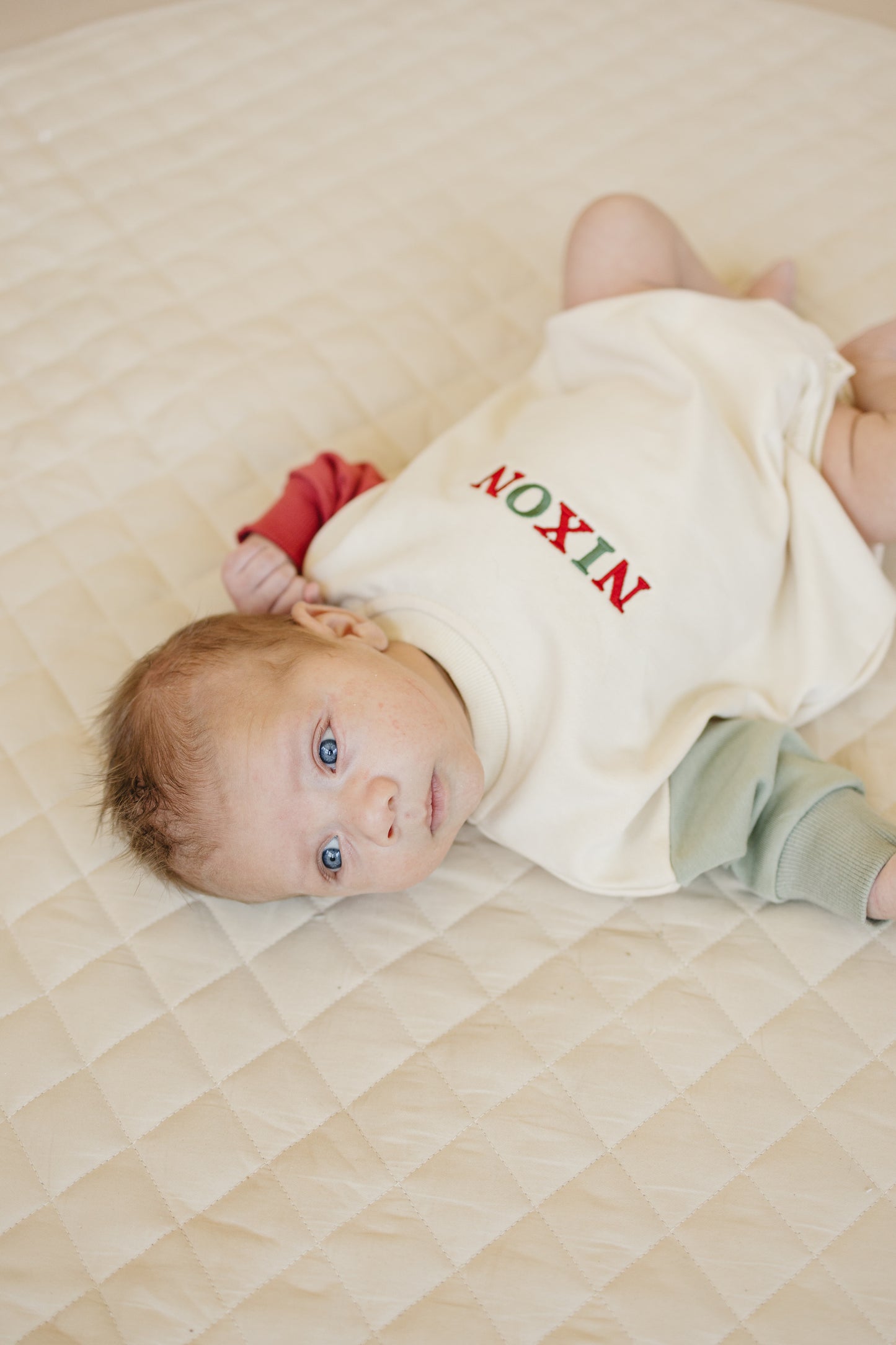 Custom Embroidered Christmas Colorblock Sweatshirt or Romper