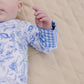 Bamboo Zip Romper | Blue Flowers