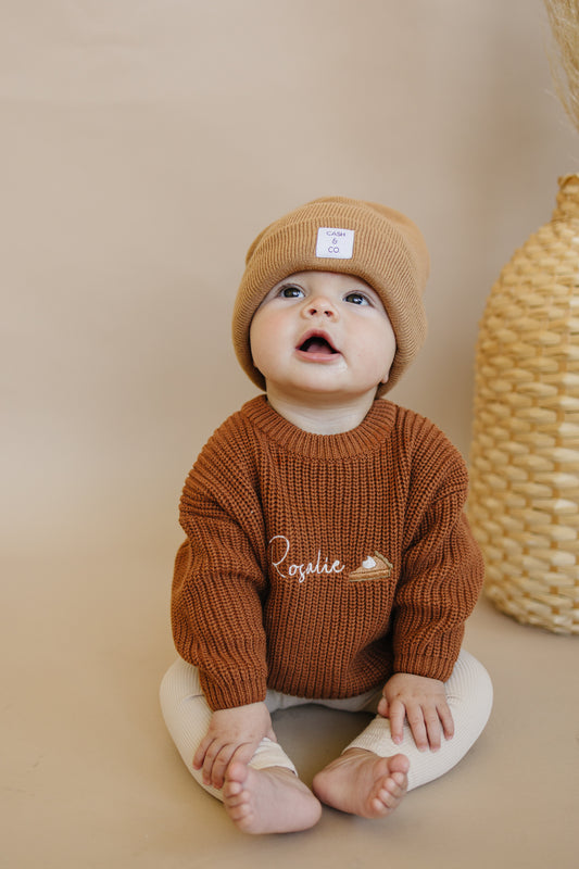 Custom Embroidered Thanksgiving Sweater - Pie or Turkey