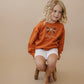 Custom Embroidered Orange Crewneck Sweatshirt or Romper
