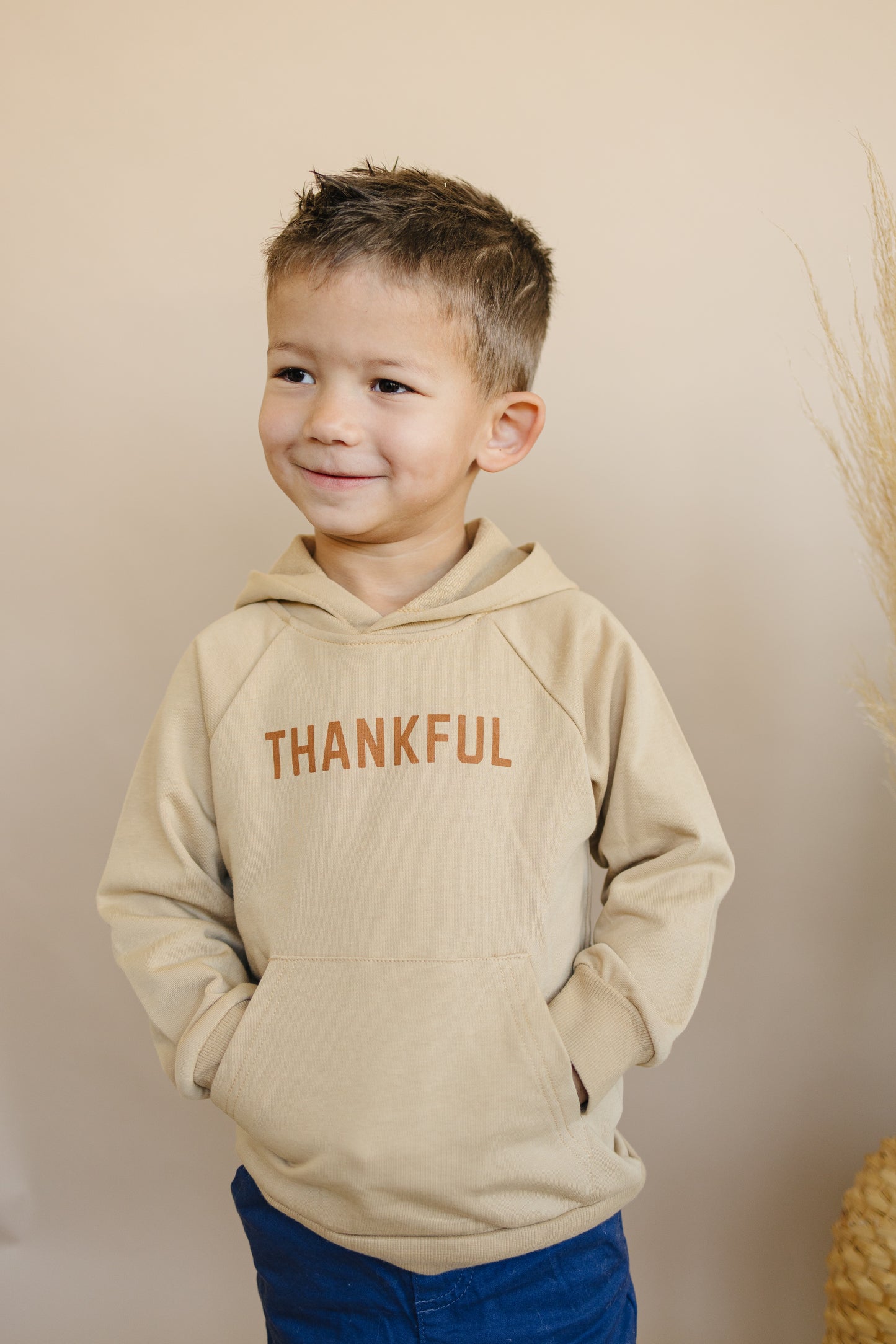 Thankful Hooded Sweatshirt - camel