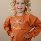 Custom Embroidered Orange Crewneck Sweatshirt or Romper