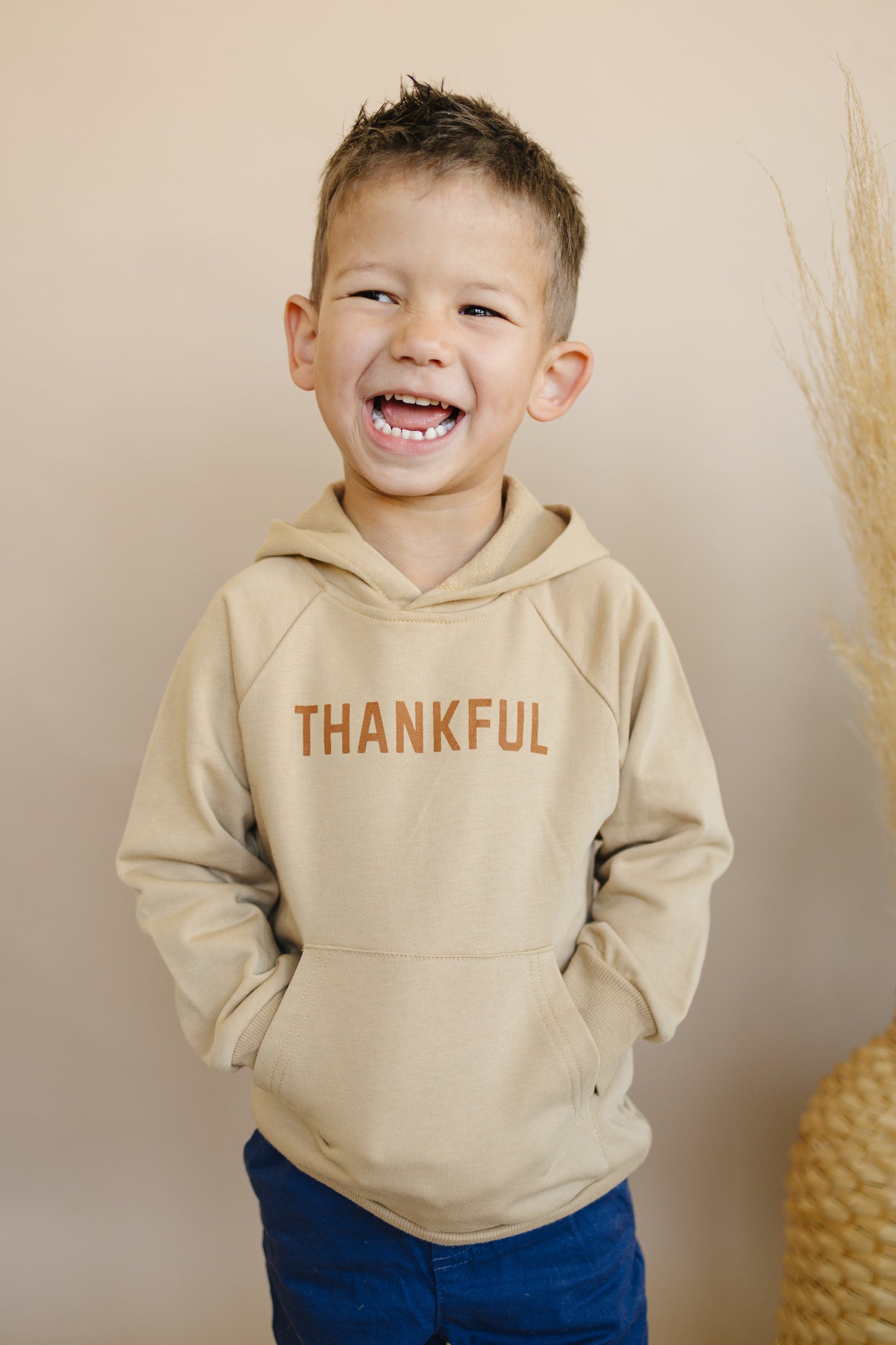 Thankful Hooded Sweatshirt - camel