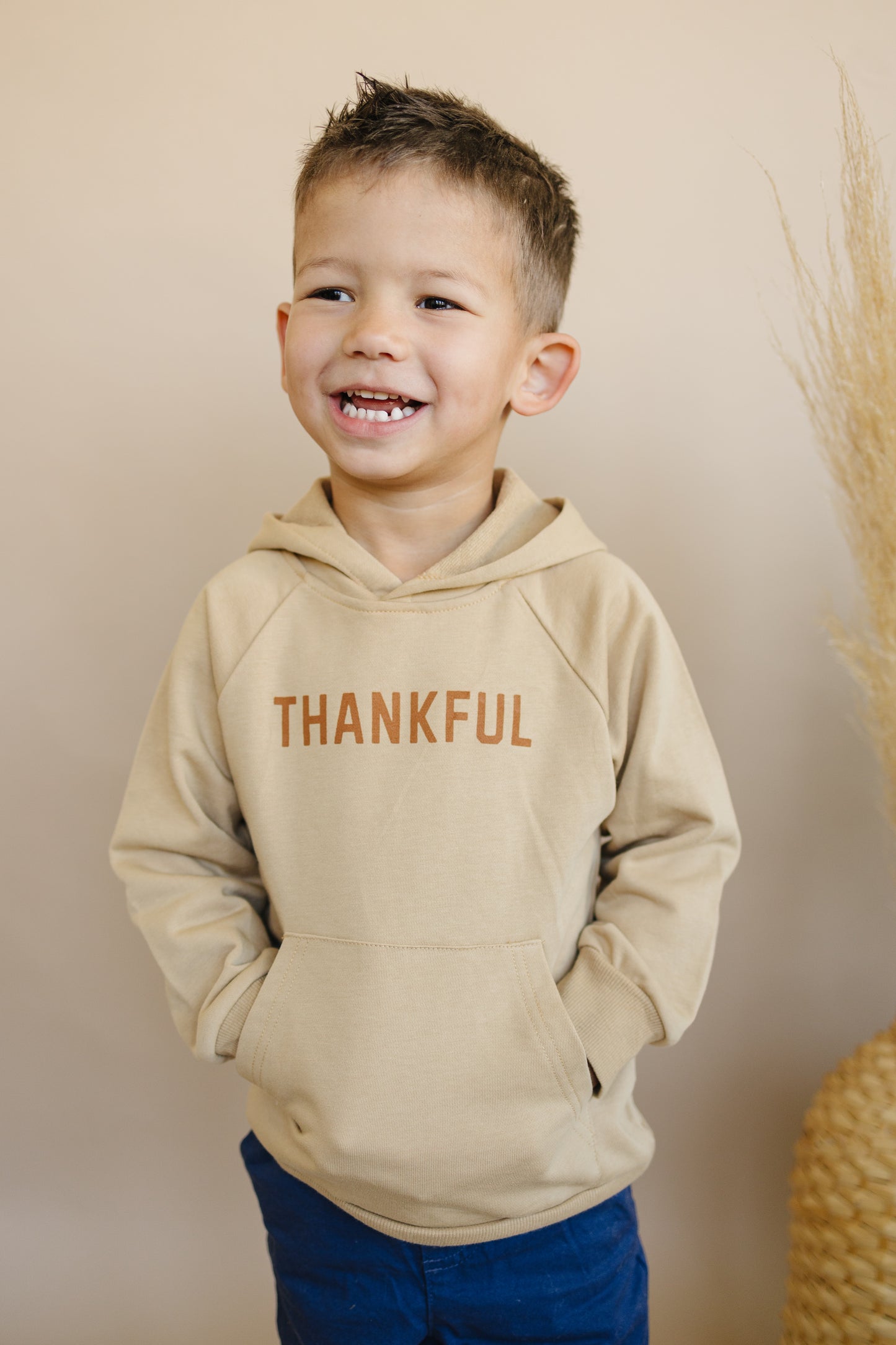 Thankful Hooded Sweatshirt - camel