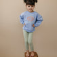 Custom Embroidered Bow Pumpkin Crewneck Sweatshirt or Bubble Romper - Blue or Purple