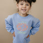Custom Embroidered Bow Pumpkin Crewneck Sweatshirt or Bubble Romper - Blue or Purple