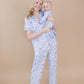 Bamboo Zip Romper | Blue Flowers