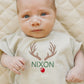 Custom Embroidered Christmas Reindeer T-Shirt Romper