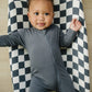 Charcoal Checkered Muslin Changing Pad Cover