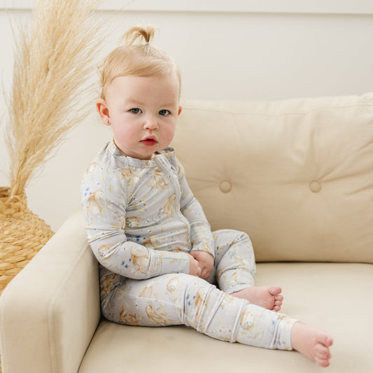 Bunny Blossoms Bamboo Zippy Romper