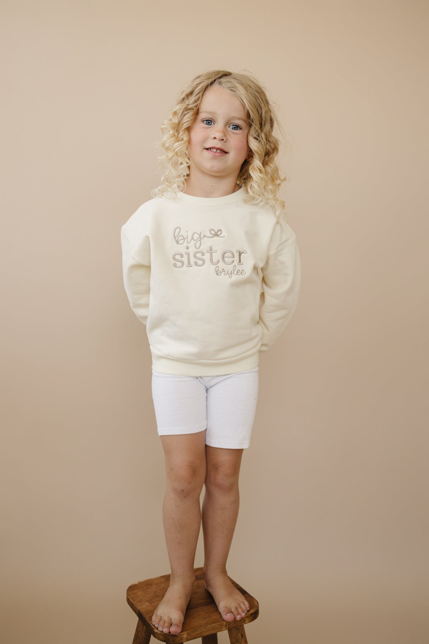 Custom Embroidered Sibling Crewneck Sweatshirt or Romper - Big or Little Brother or Sister