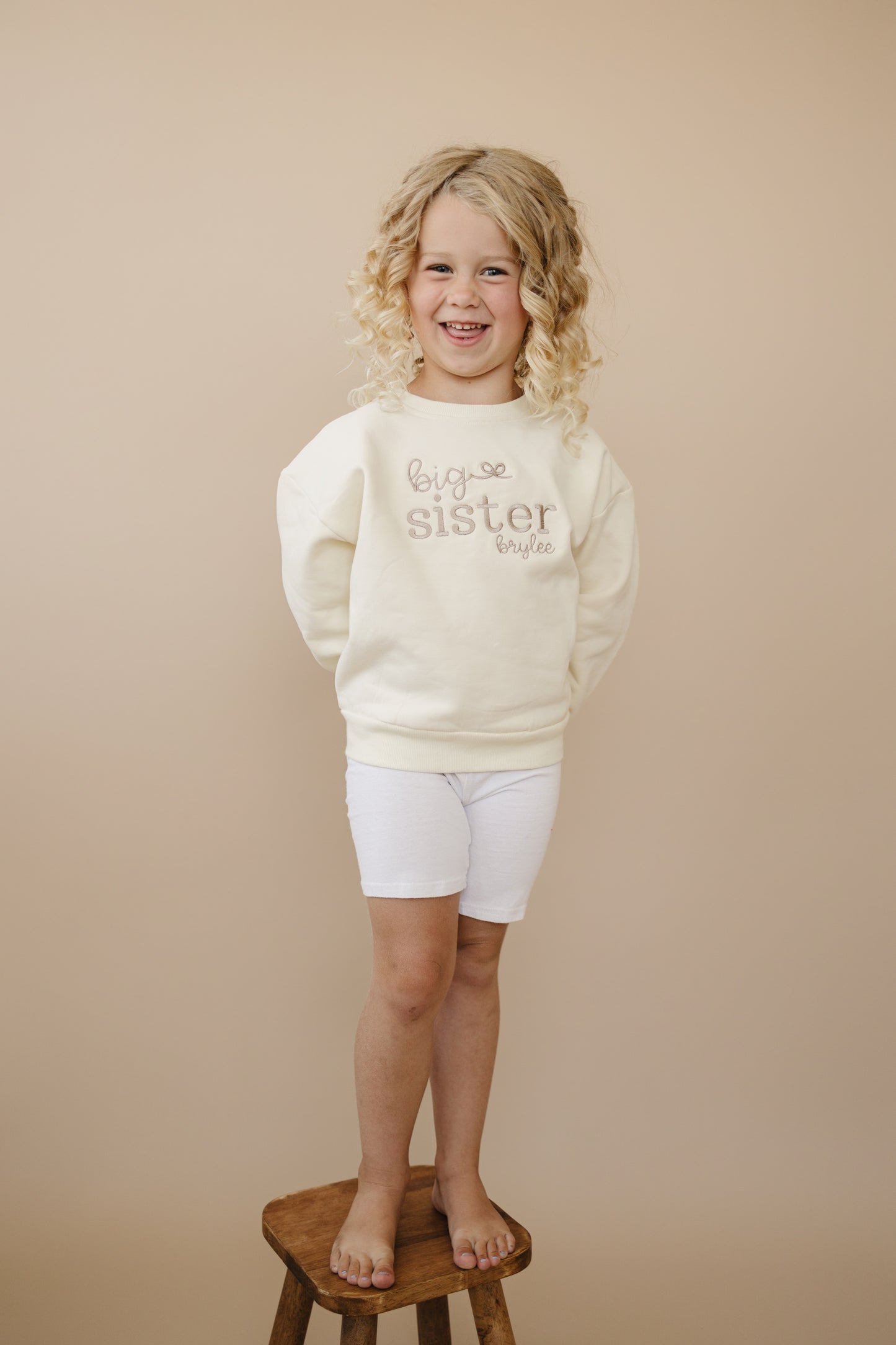 Custom Embroidered Sibling Crewneck Sweatshirt or Romper - Big or Little Brother or Sister