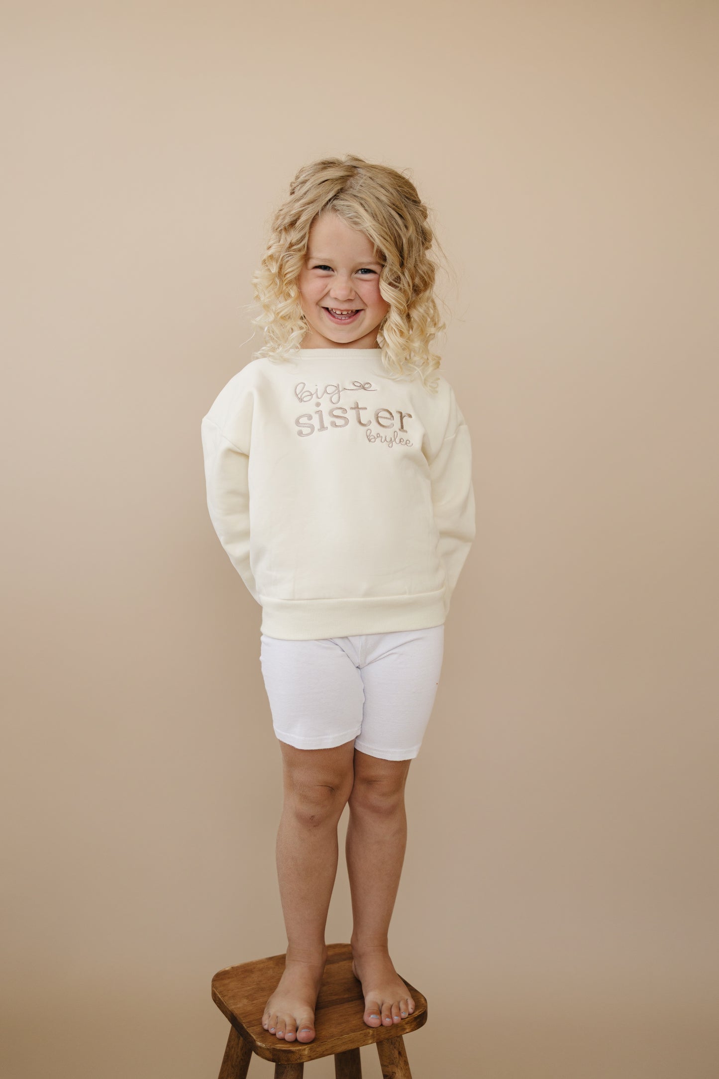 Custom Embroidered Sibling Crewneck Sweatshirt or Romper - Big or Little Brother or Sister