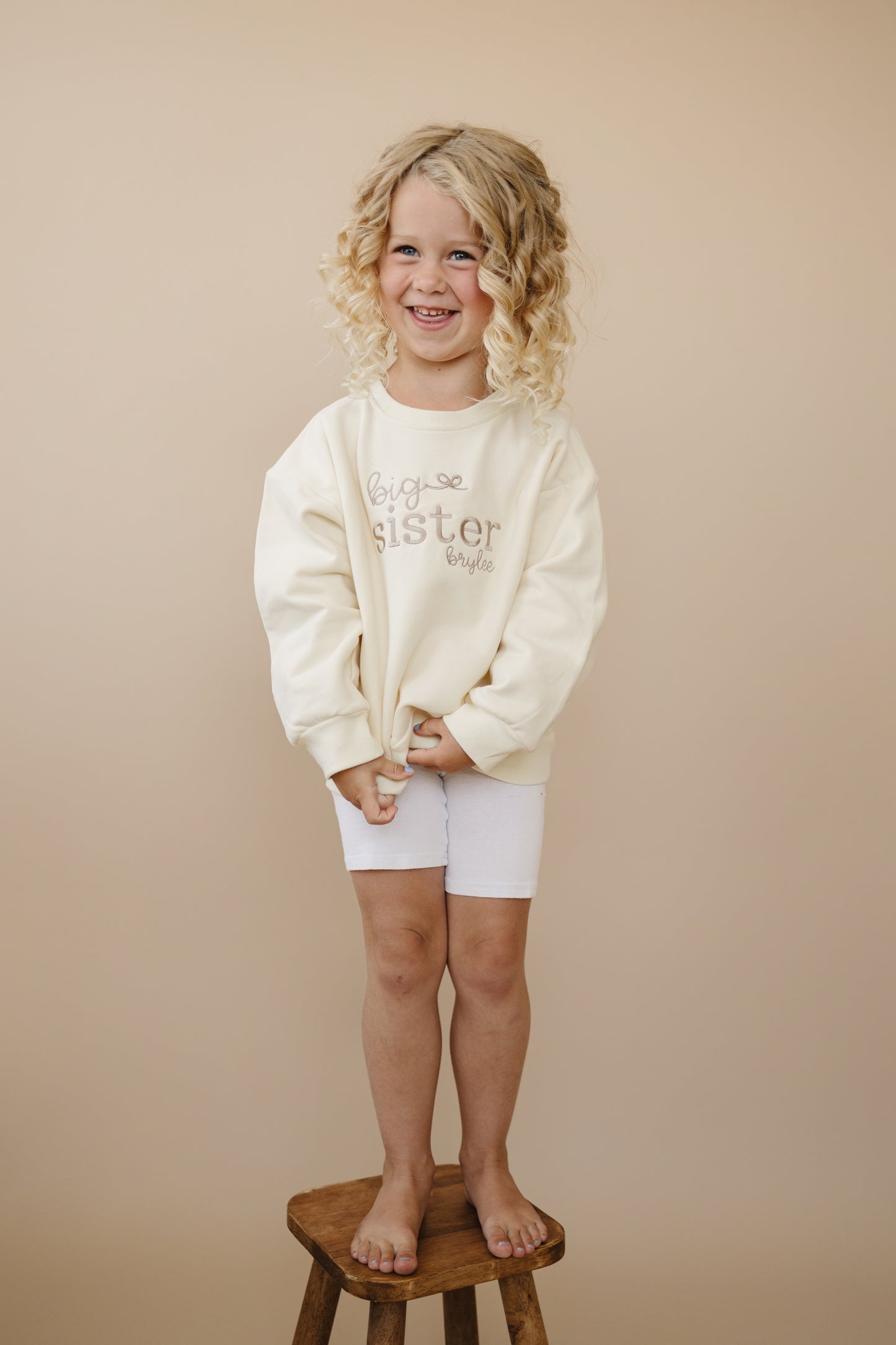 Custom Embroidered Sibling Crewneck Sweatshirt or Romper - Big or Little Brother or Sister
