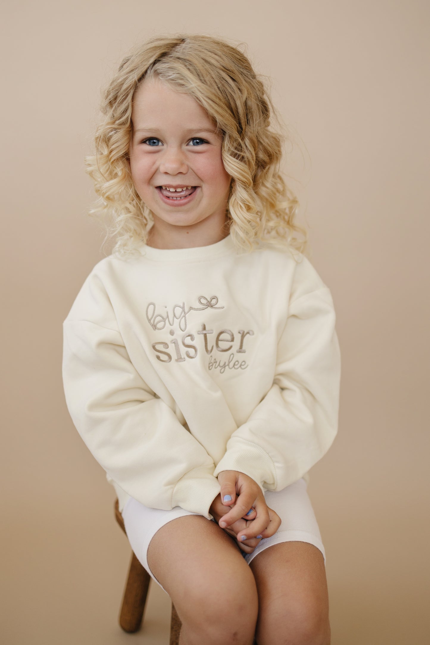 Custom Embroidered Sibling Crewneck Sweatshirt or Romper - Big or Little Brother or Sister