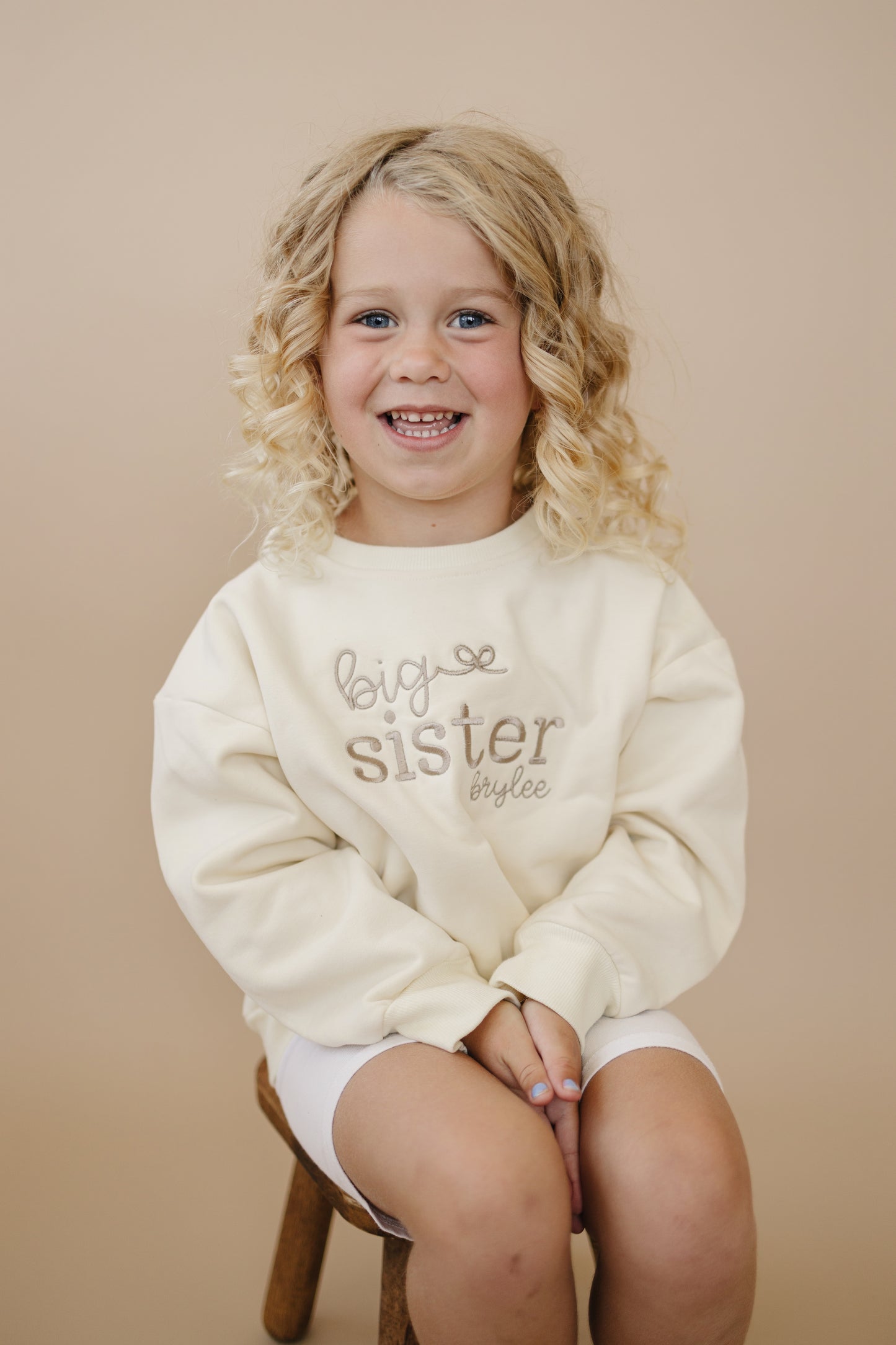 Custom Embroidered Sibling Crewneck Sweatshirt or Romper - Big or Little Brother or Sister