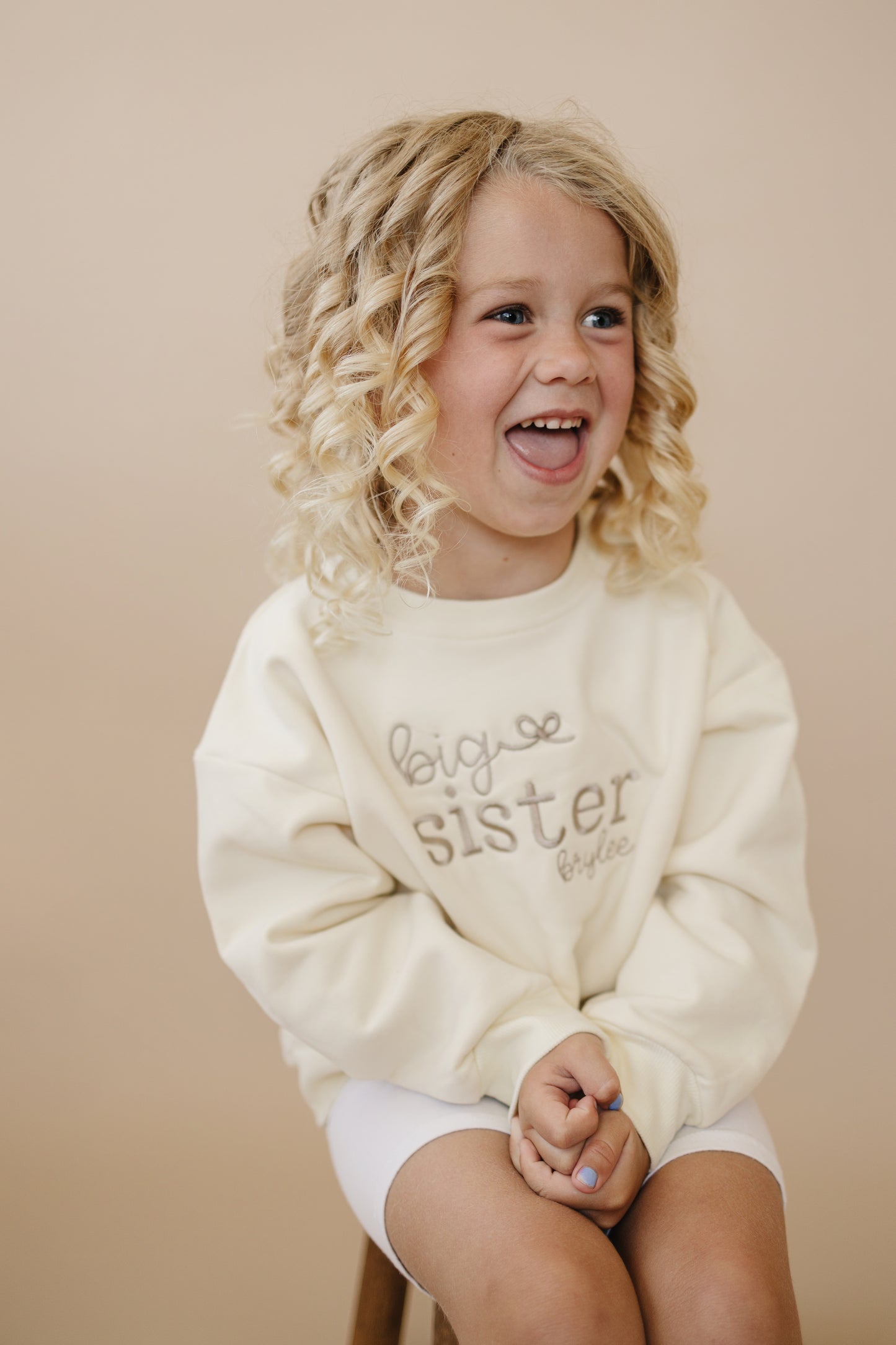 Custom Embroidered Sibling Crewneck Sweatshirt or Romper - Big or Little Brother or Sister
