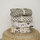 Light Green Checkered Bamboo Fleece Quilt