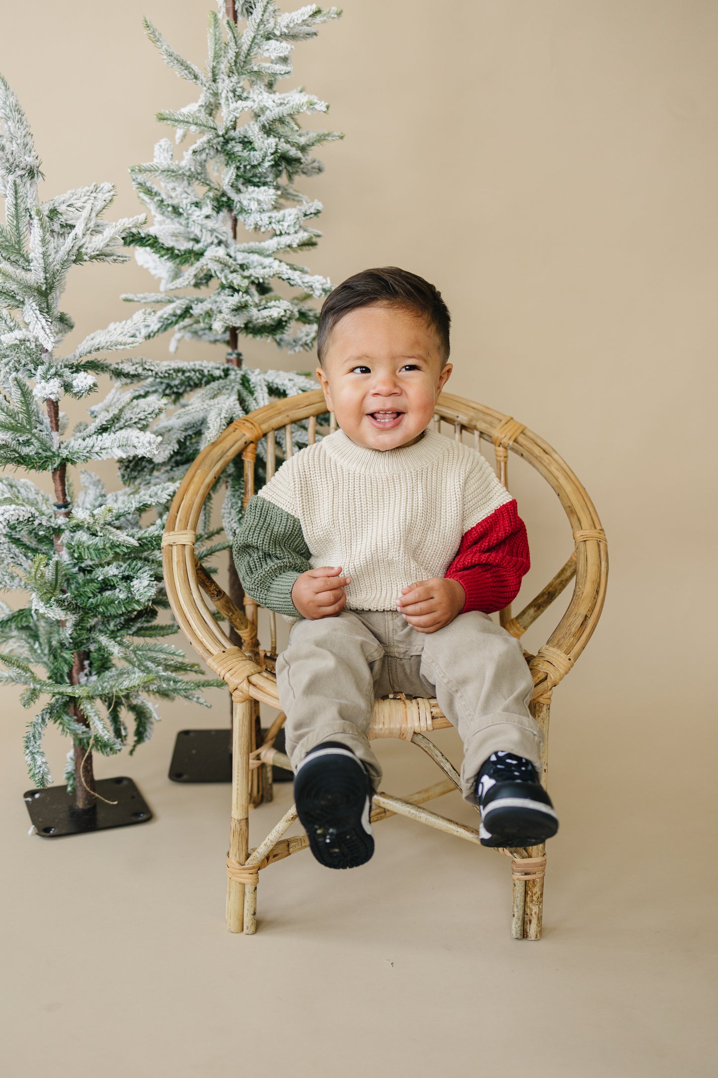 Christmas Colorblock Chunky Knit Sweater