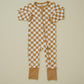 Golden Coast Check Bamboo Zippy Romper - Little Joy Co.