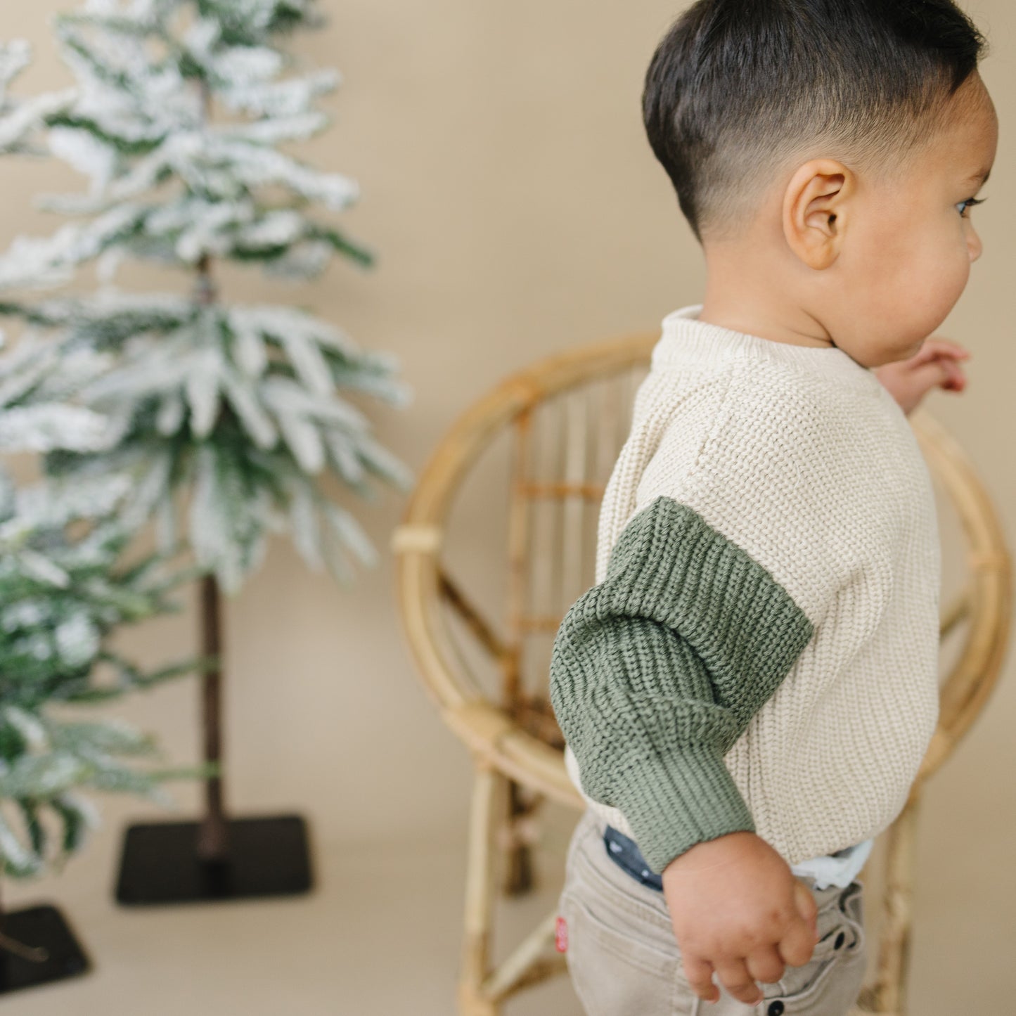 Christmas Colorblock Chunky Knit Sweater