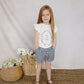 Marineblaue Shorts mit Vichy-Muster