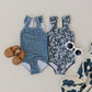 Navy Gingham One-Piece