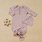 Custom Embroidered Newborn Bamboo Gown & Hat Set