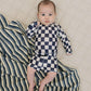 Wavy Checkered  Long Sleeve Swim Set